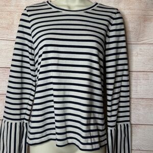 Madewell Navy and Cream Striped Top